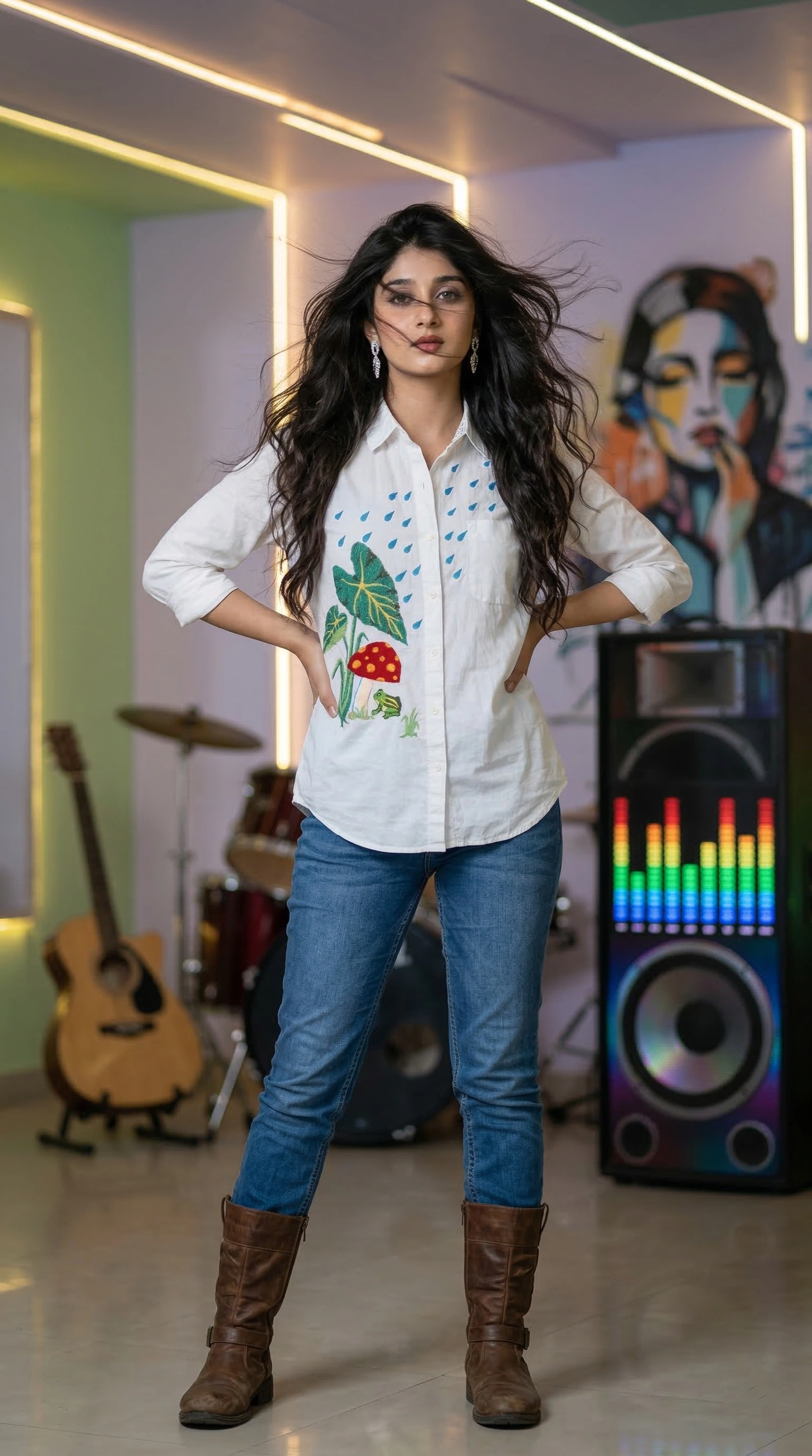 Frog and Mushroom in the Rain