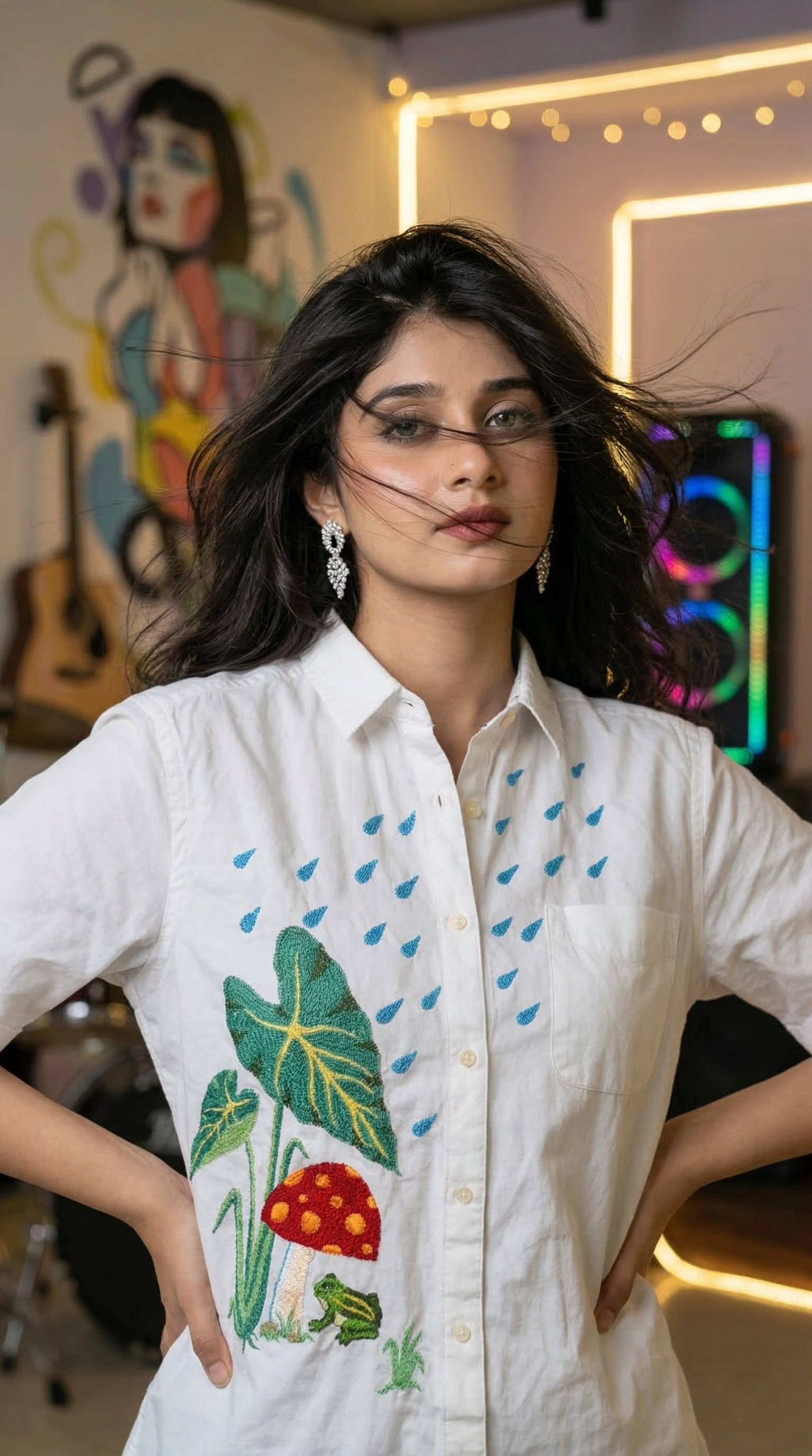 Frog and Mushroom in the Rain