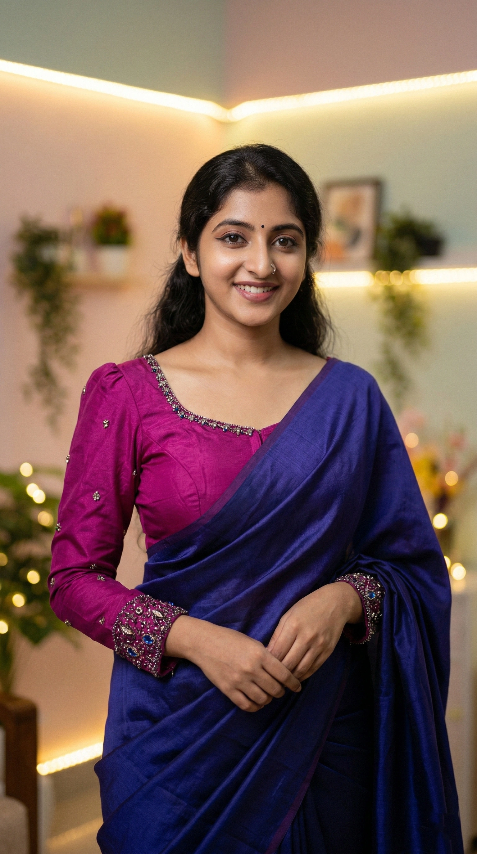 Bead Work on Saree-Blouse