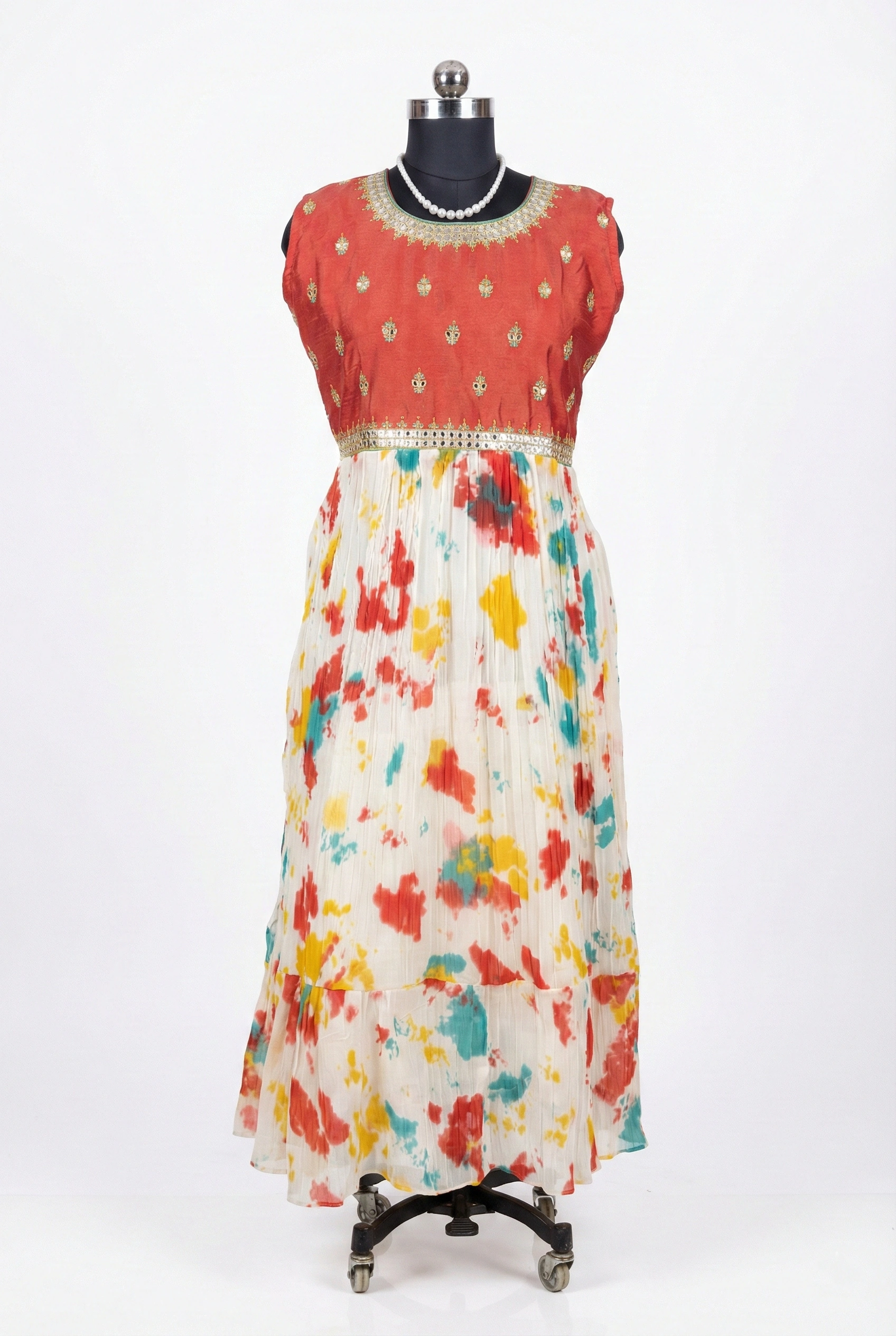 Semi Silk and Chiffon Gown