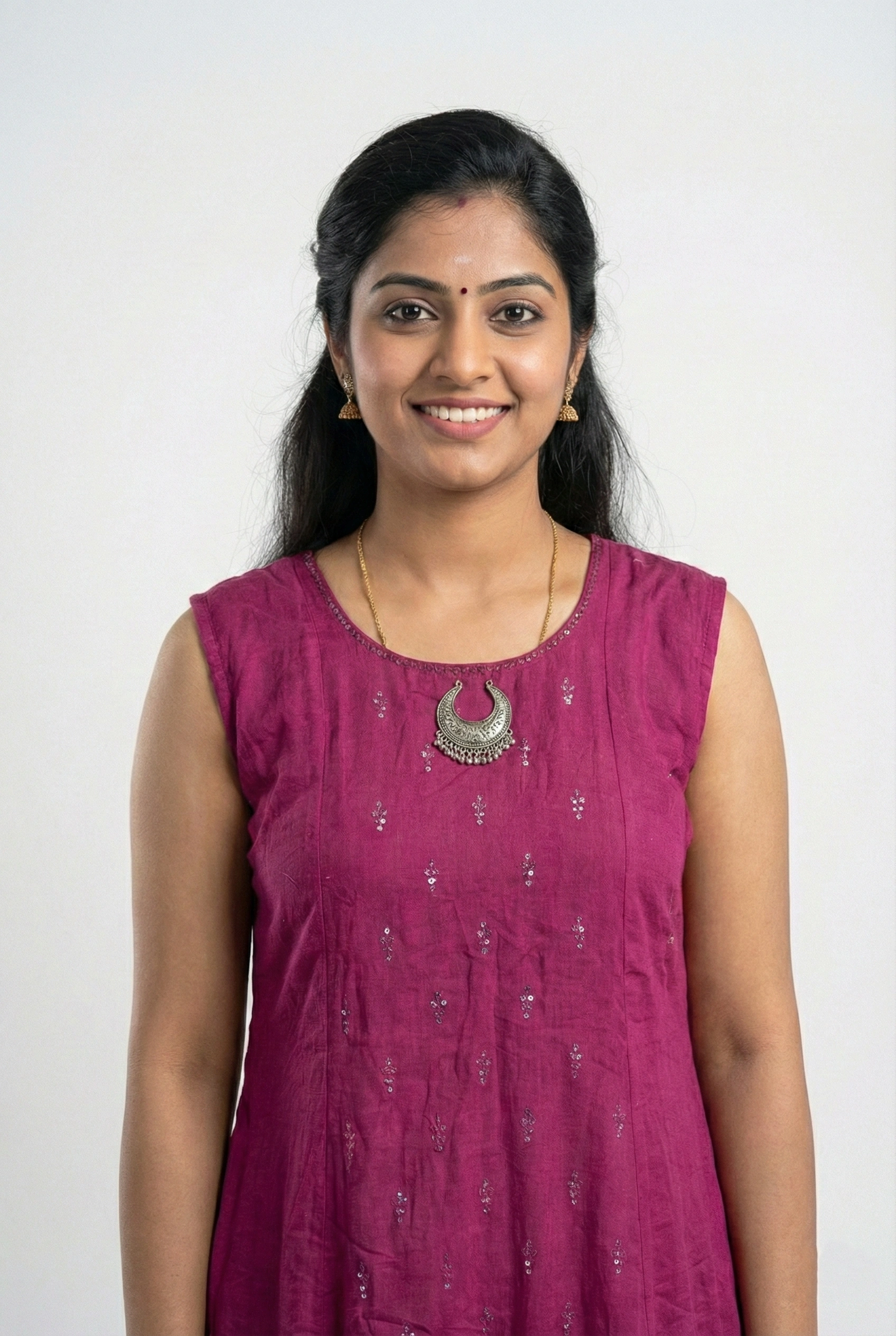 Magenta Double Layered Frock Model Kurti