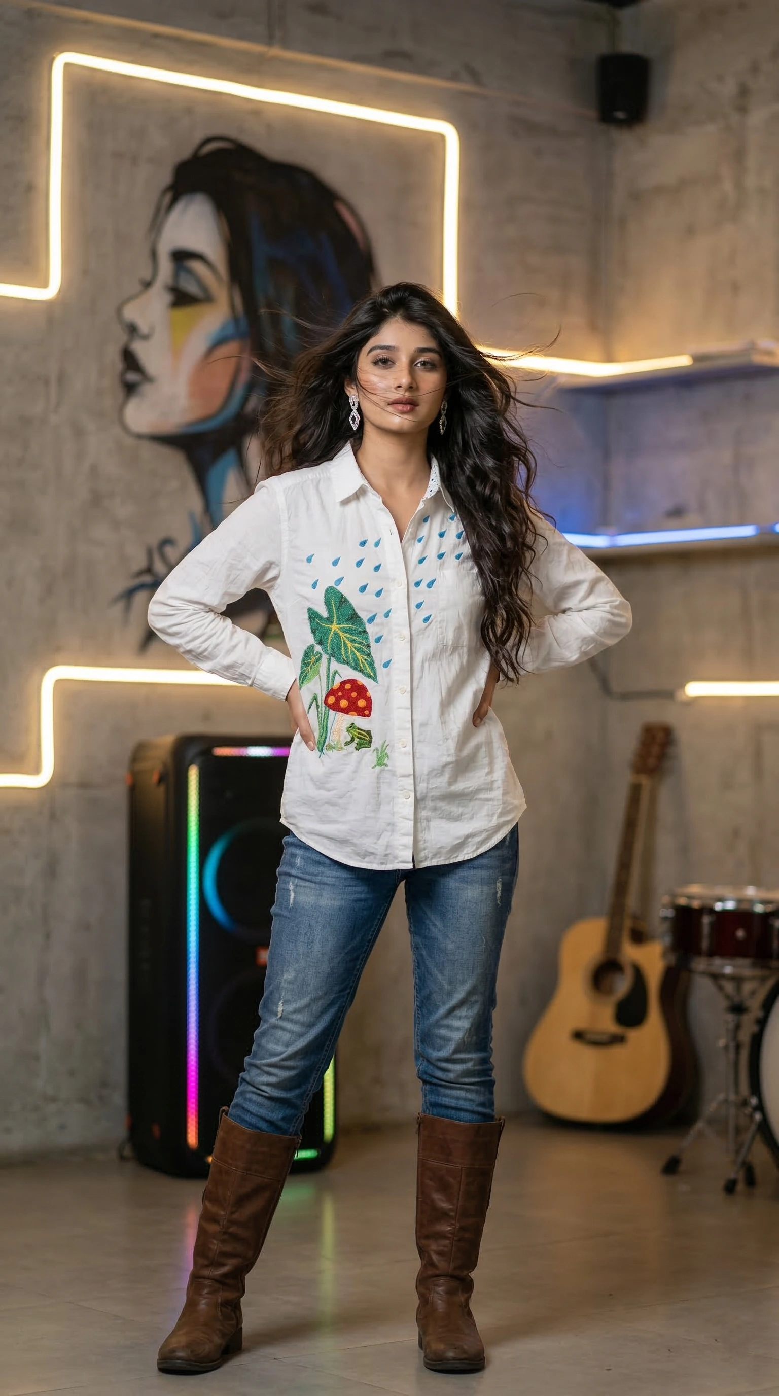 Frog and Mushroom in the Rain