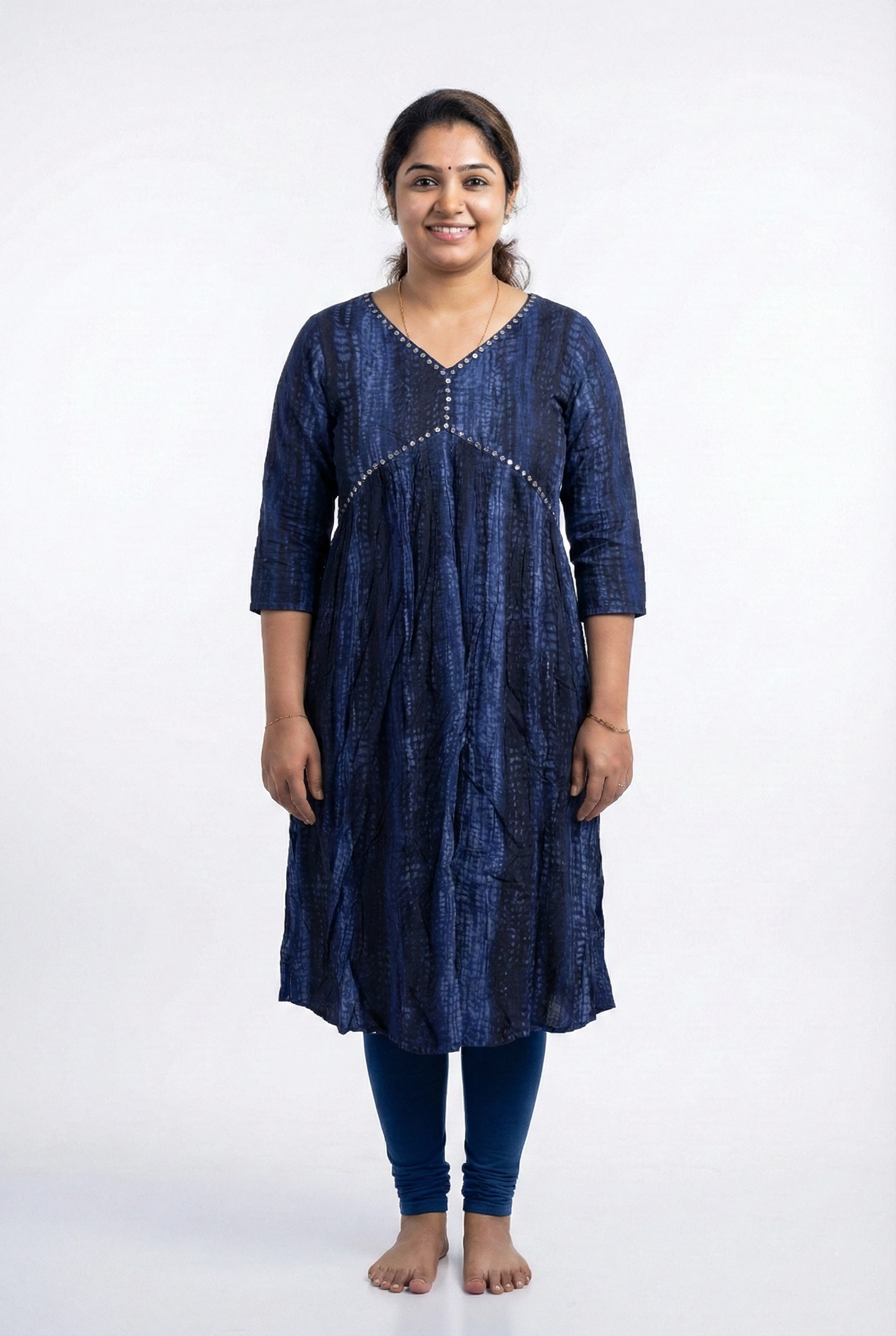 Alia Cut Tie and Dye V-Neck Top