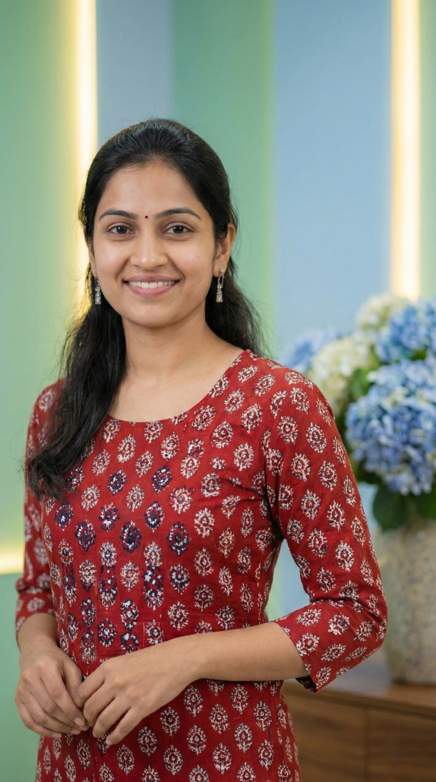 Printed Maroon Colour Cotton Top