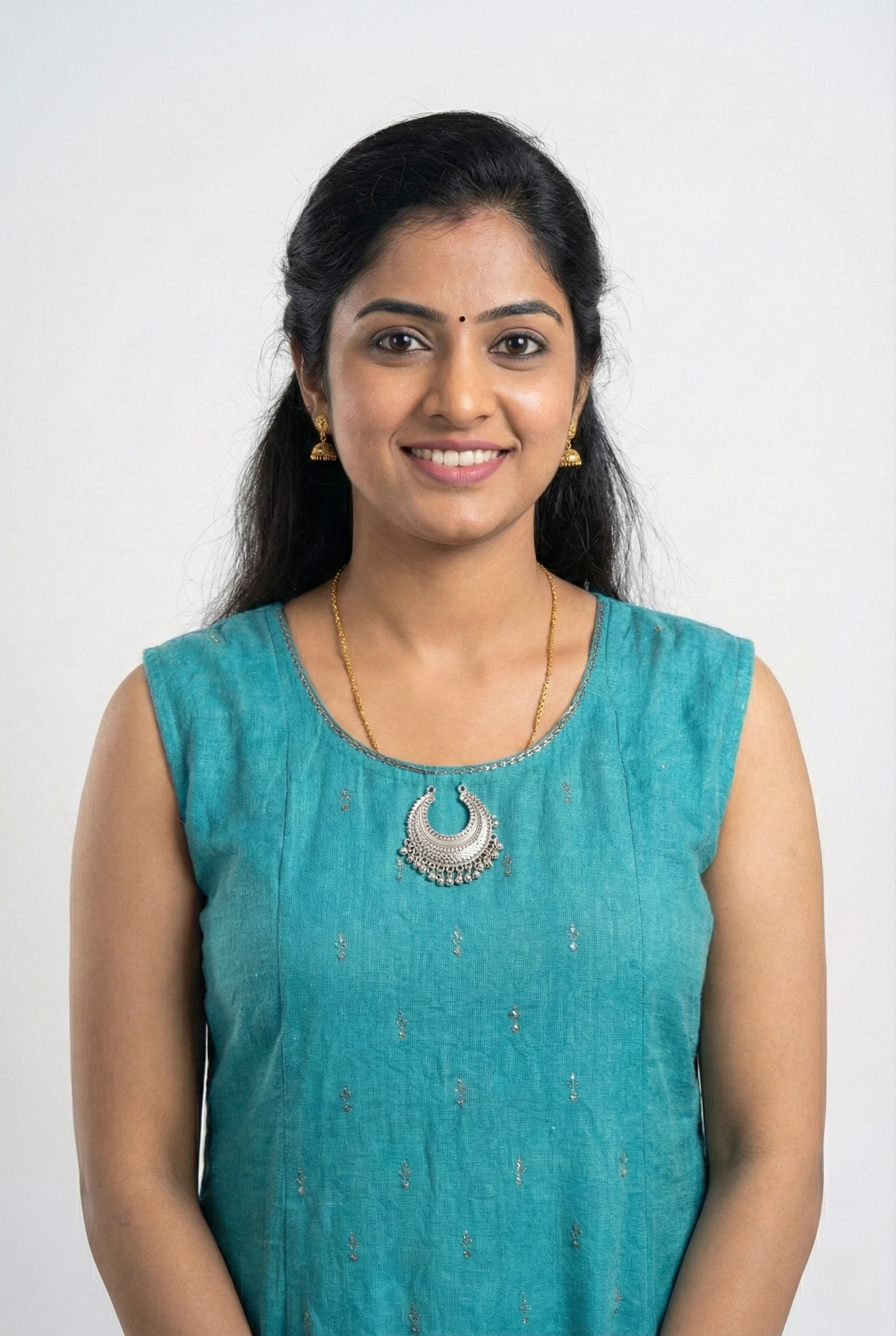 Teal Double Layered Frock Model Kurti