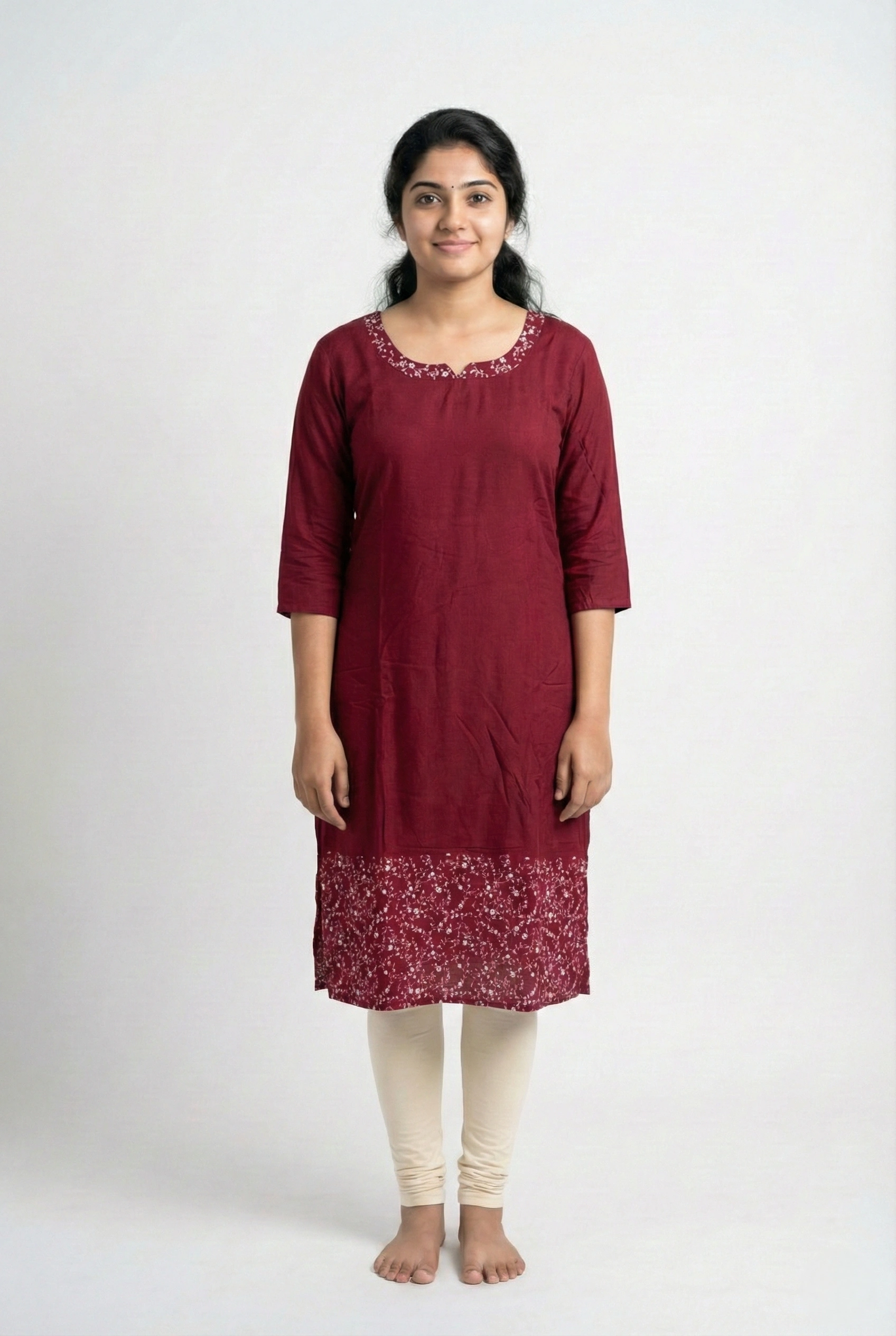 Rayon Maroon Top