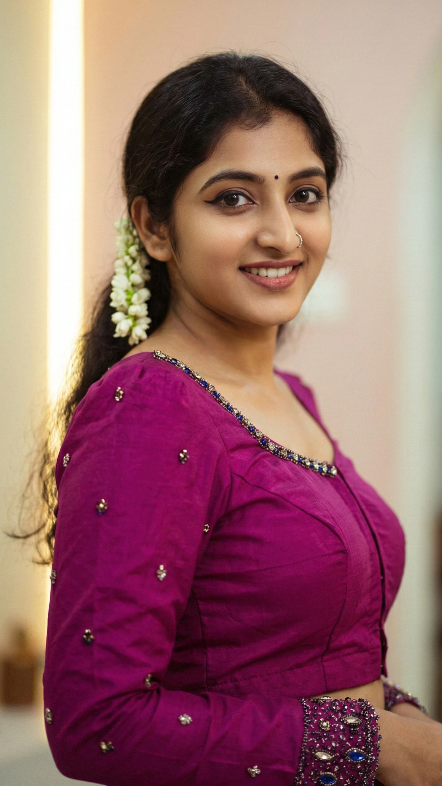 Bead Work on Saree-Blouse