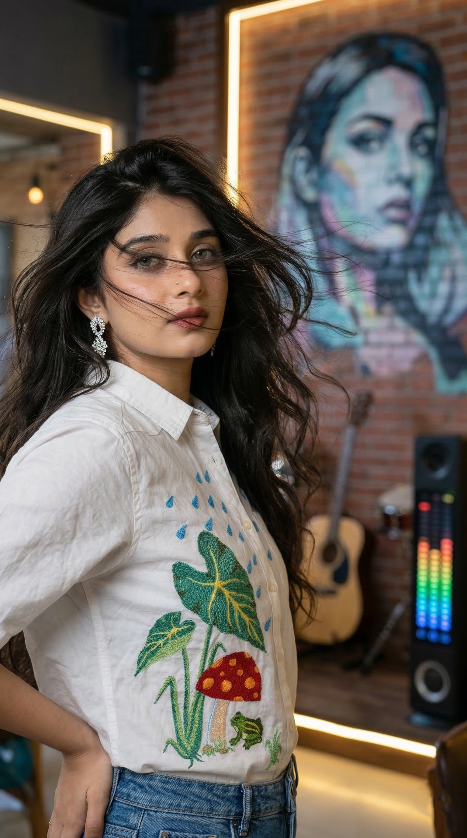 Frog and Mushroom in the Rain