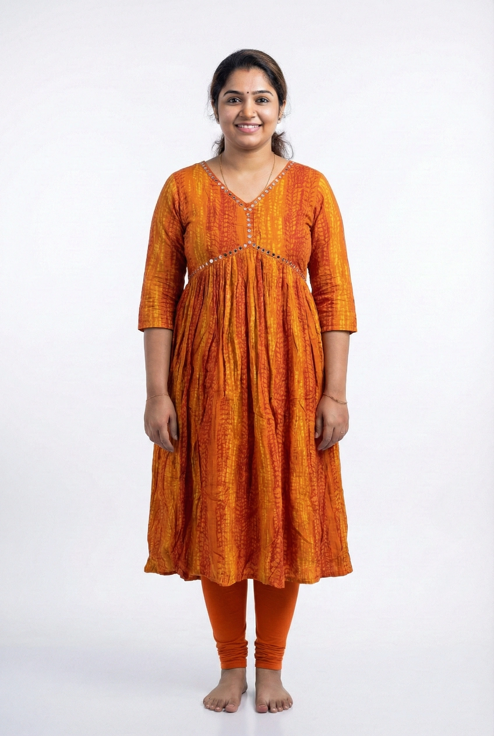 Alia Cut Tie and Dye V-Neck Top