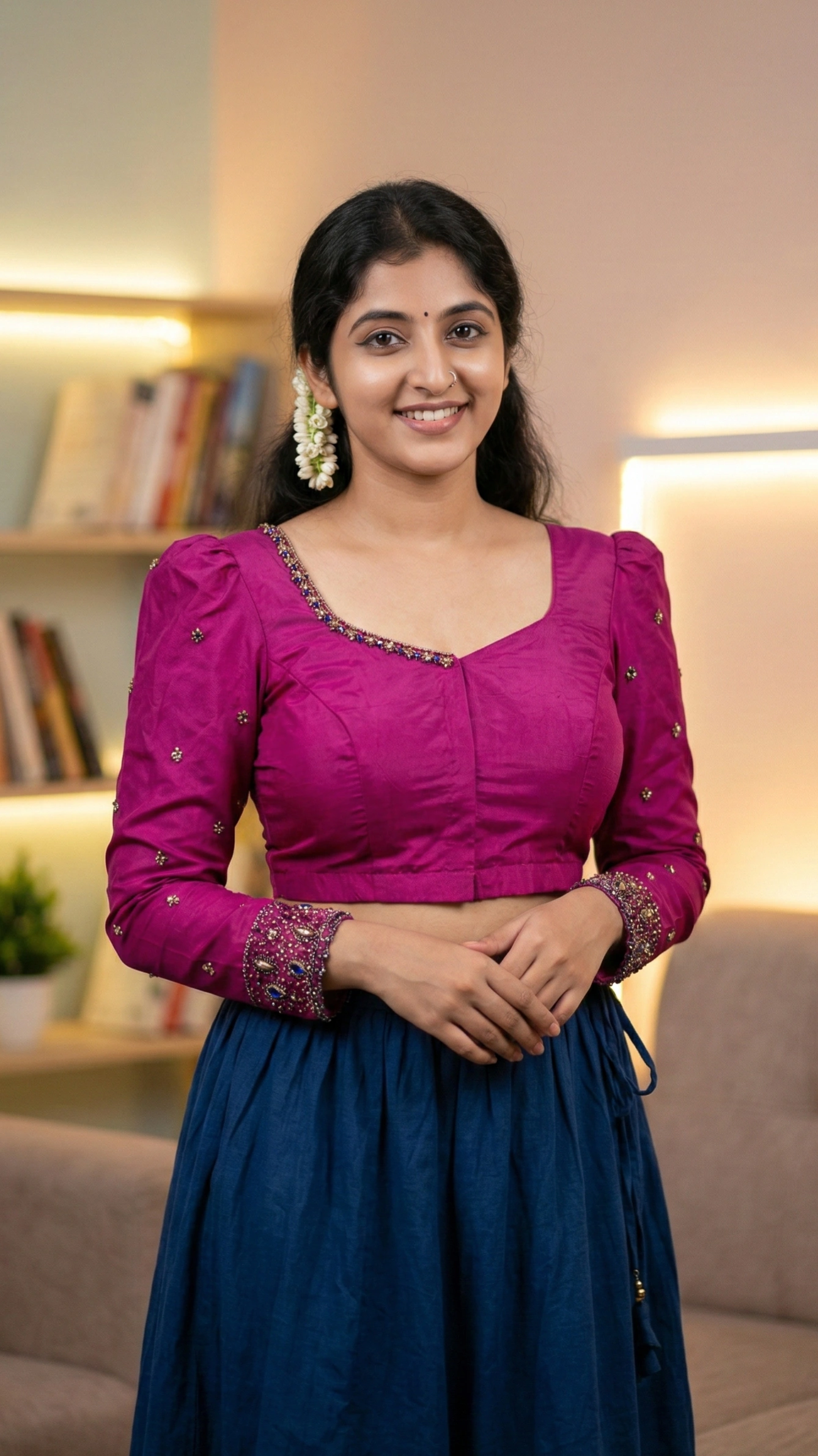 Bead Work on Saree-Blouse