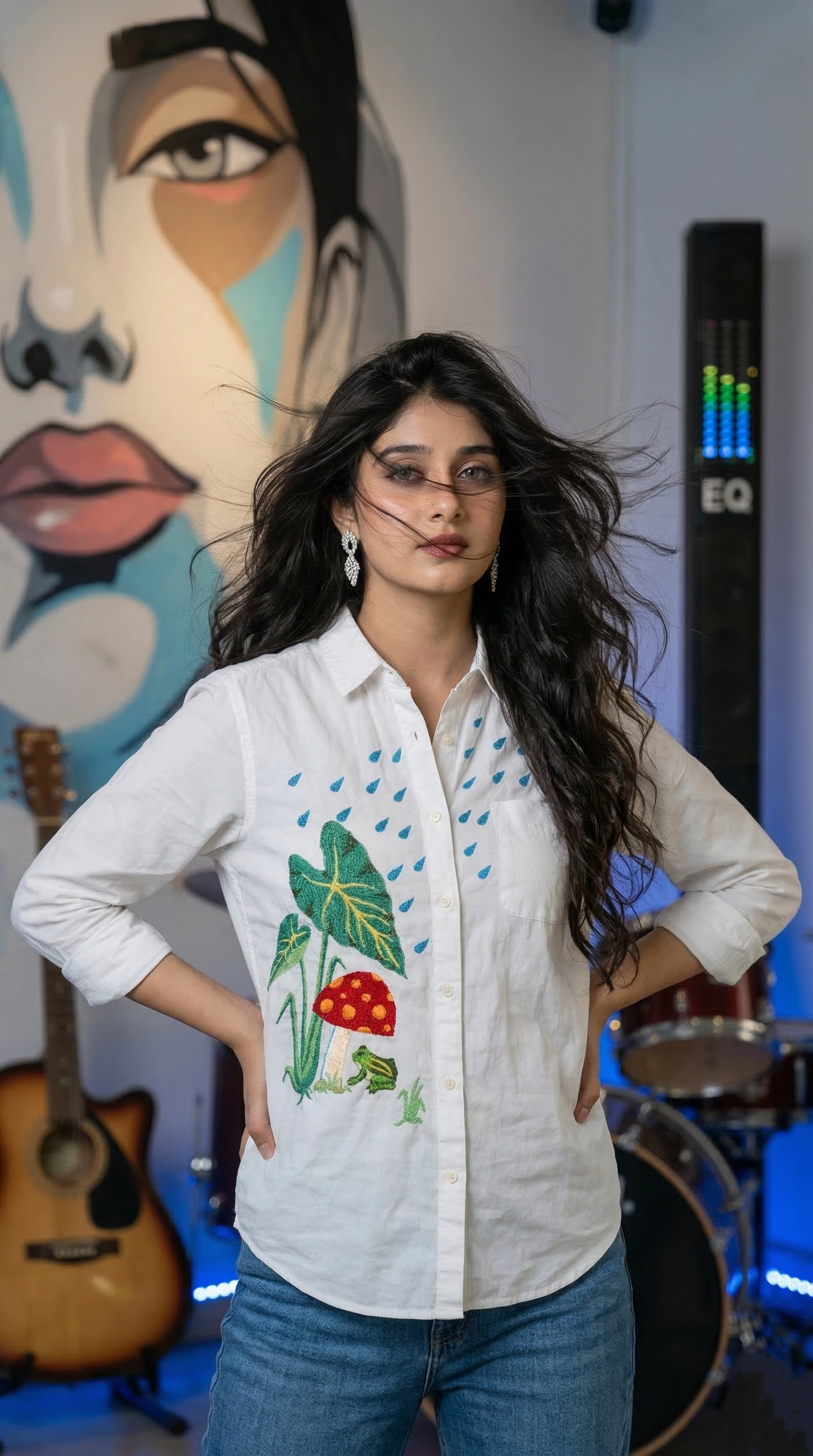 Frog and Mushroom in the Rain