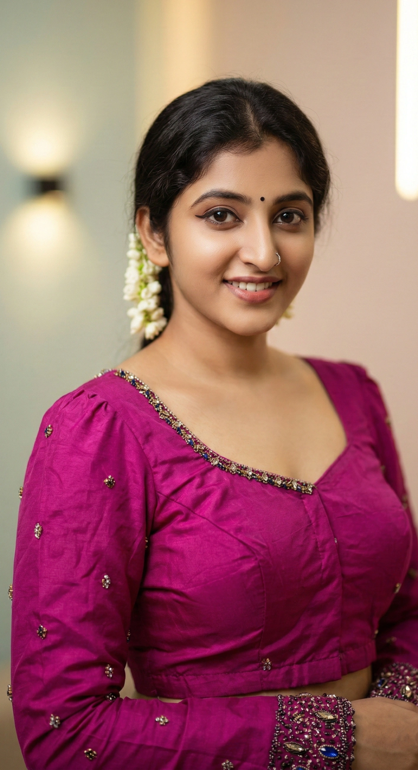 Bead Work on Saree-Blouse