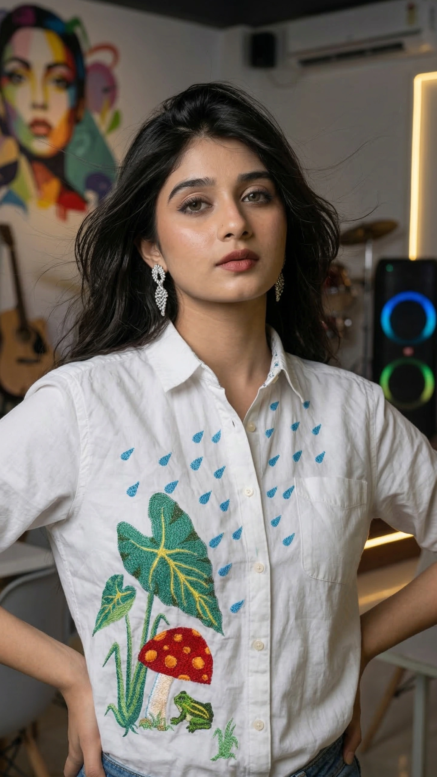 Frog and Mushroom in the Rain