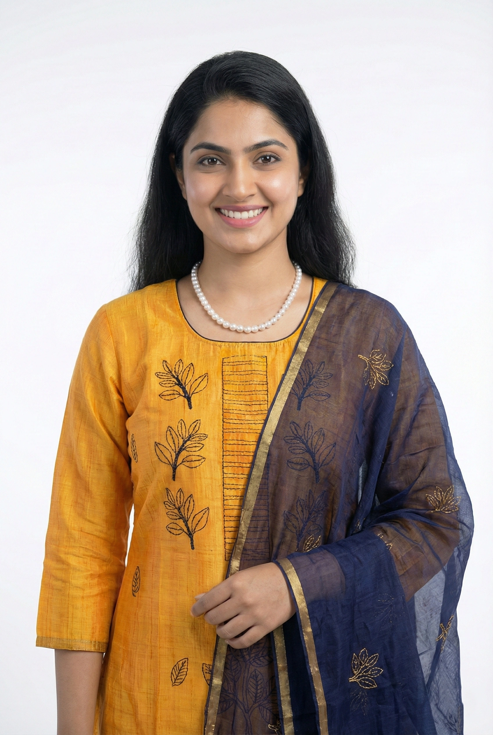 Slub Silk Mustard Yellow Churidar Set