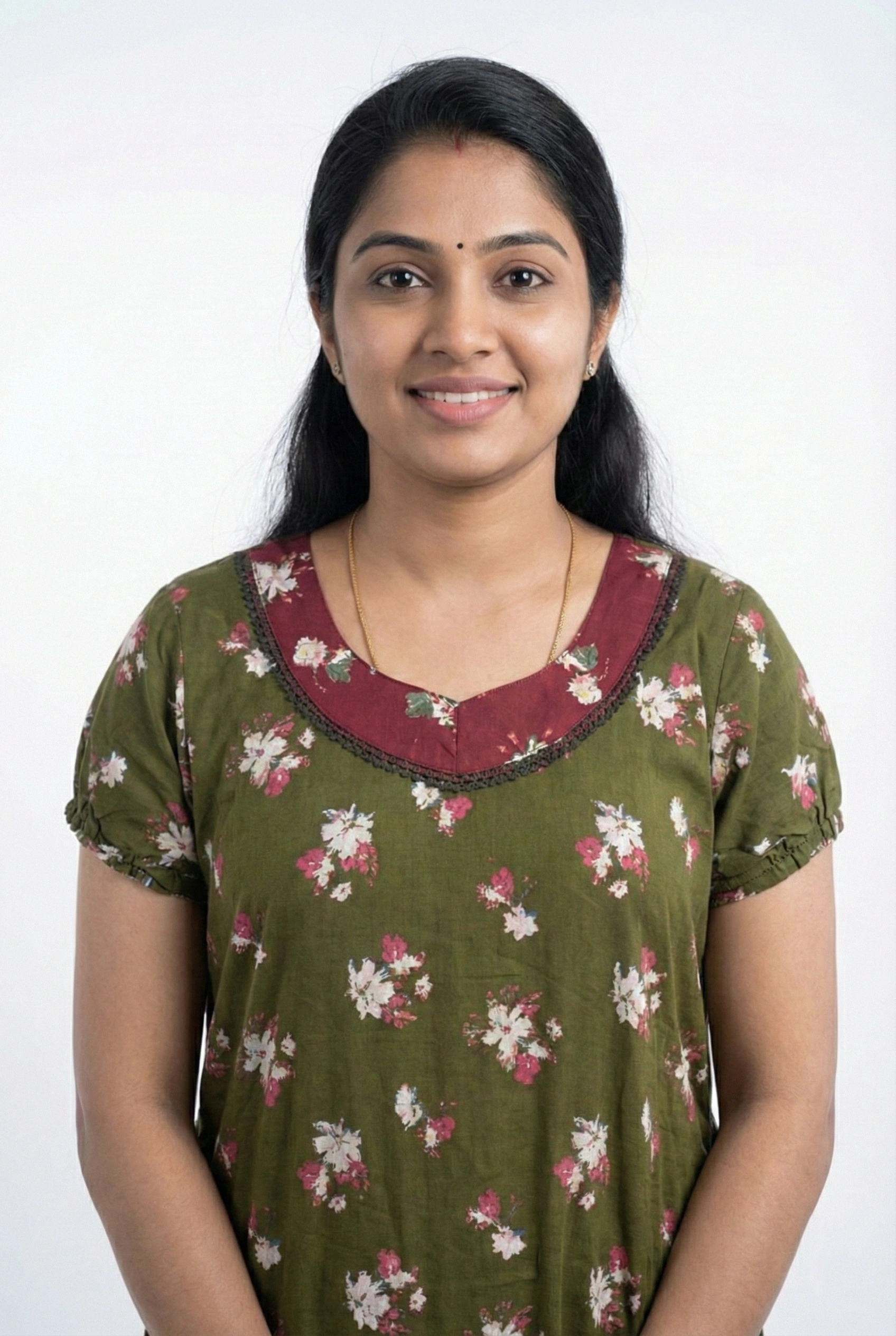 Printed Cotton Mehndi Green Frock Nighty