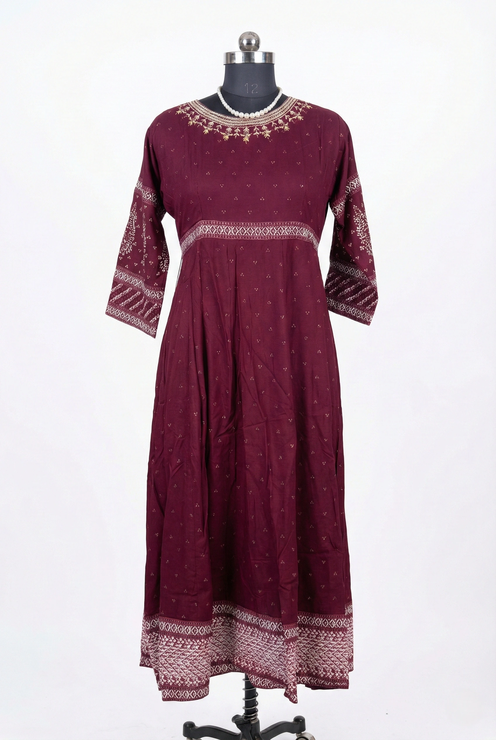 Burgundy Cotton Gown