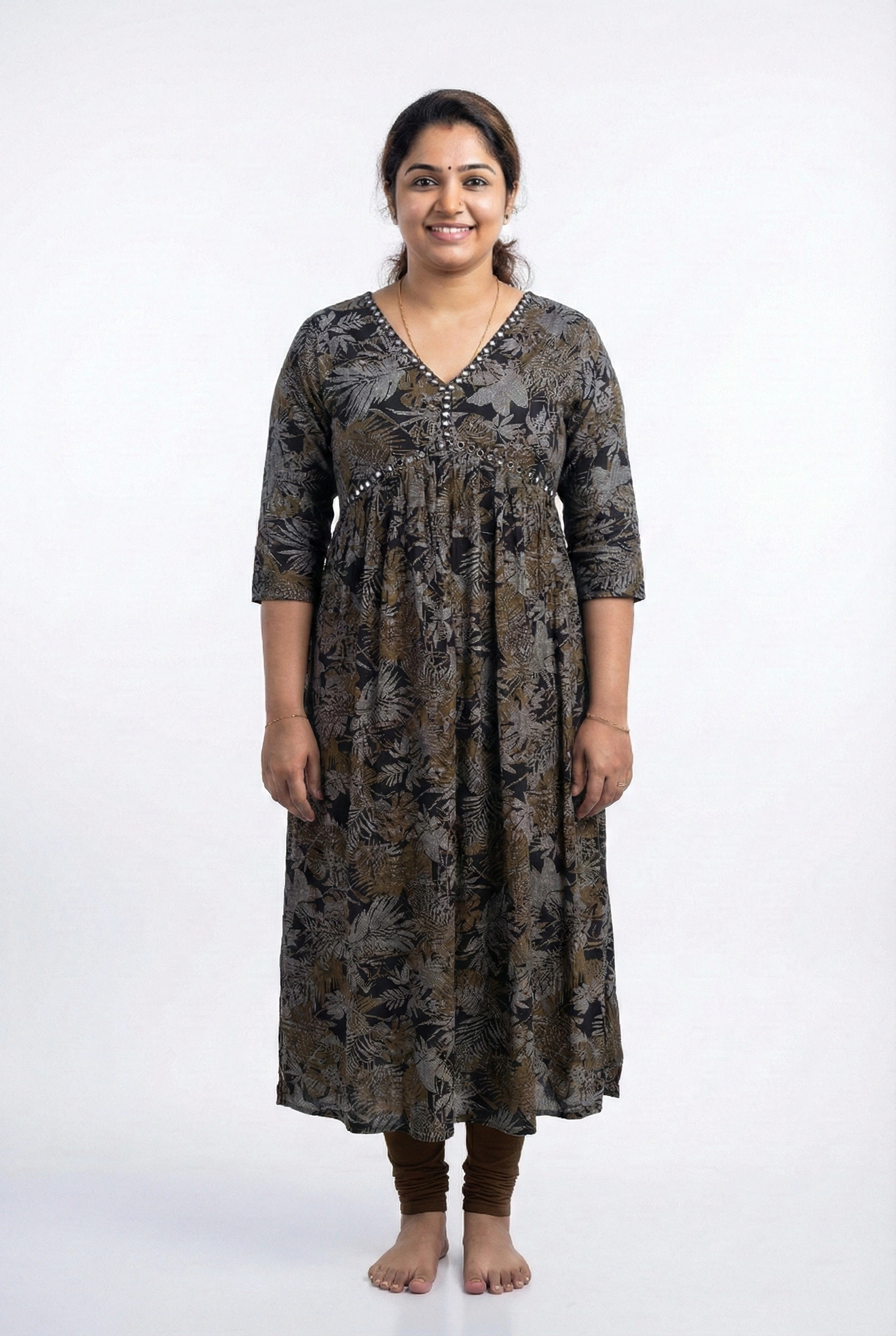 Wrinkle Rayon Alia Cut Printed Top