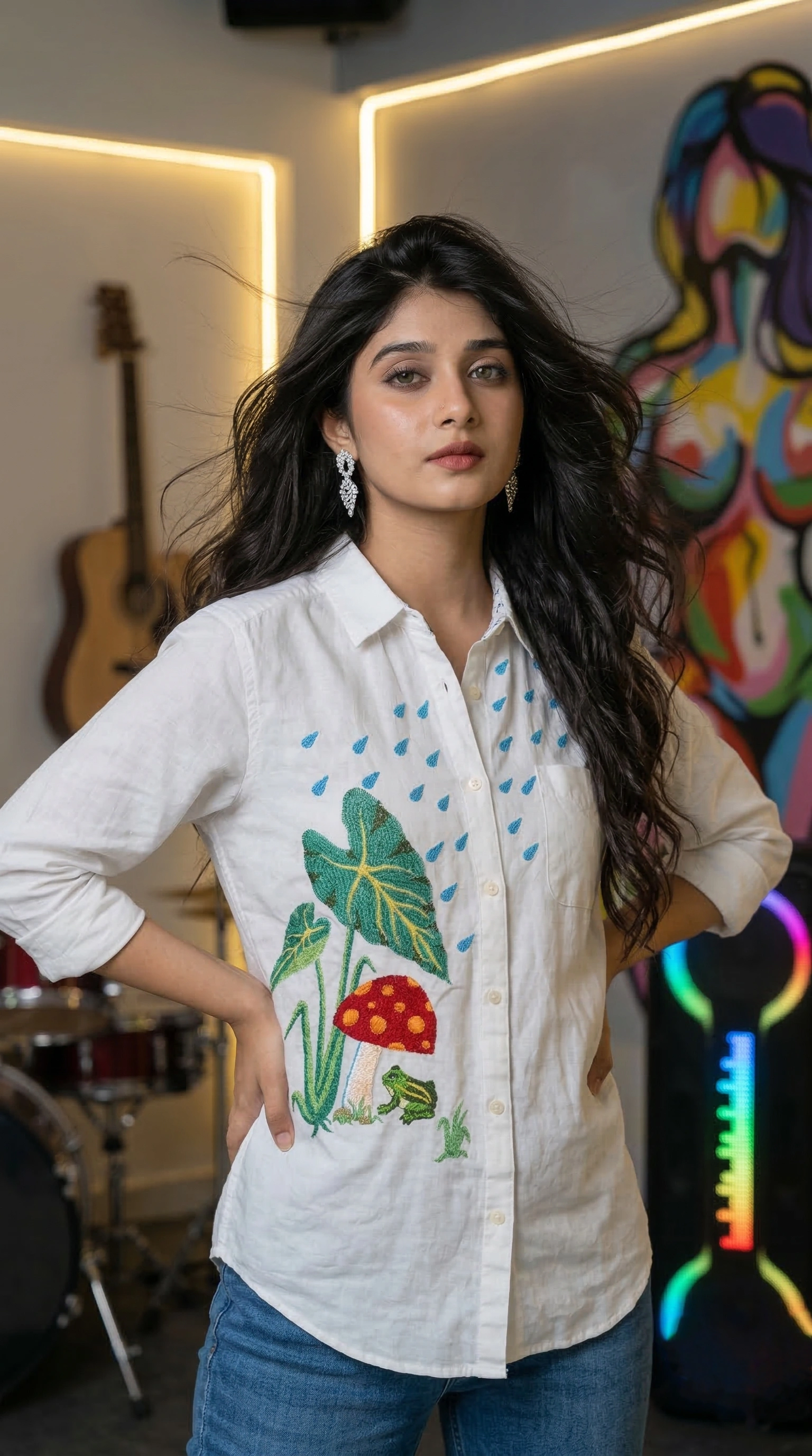 Frog and Mushroom in the Rain